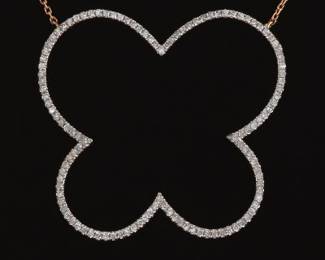 Gold and Diamond Open Butterfly on Chain Necklace 