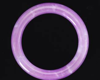 Carved Lavender Color Jadeite Bangle