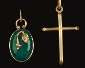 A Pair of Gold Pendants 