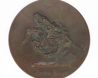 Fredrick Remington Bronze Plaque, Roman Bronze Works