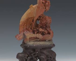 Carved Soapstone Bird Sculpture