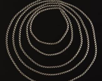 David Yurman Sterling Silver Rolled Cage Links Extra Long Chain 