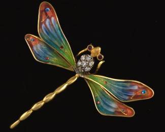 Beautiful Italian Shaded Enamel Dragonfly 