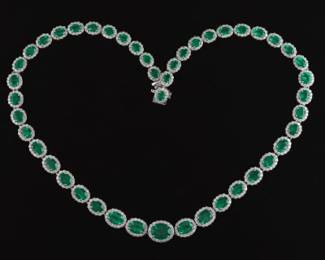 Ladies Emerald and Diamond Necklace 
