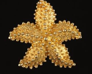 Ladies Gold Starfish Slider 