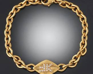 Kat Florence 18k Yellow Gold Logo Bracelet 