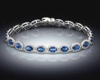 Classic Sapphire and Diamond Bracelet 