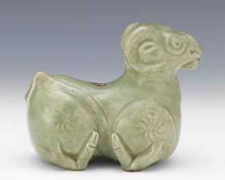 Chinese Ceramic Celadon Ram Water Dropper