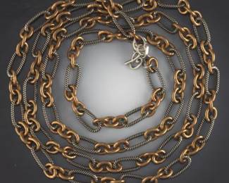 Artisan Sterling Silver and Brass Necklace 