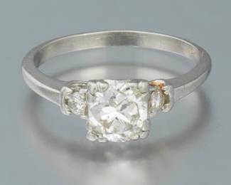 1940s Platinum Diamond Ring