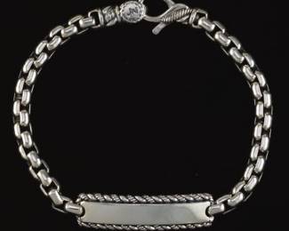 JAI Sterling Silver Name Plate Bracelet 