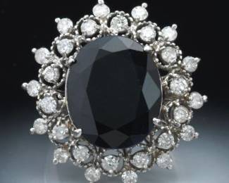 Ladies 9.38 Carat Sapphire and Diamond Ring 