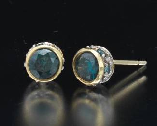 A Pair of Irradiated Diamond Earrings 