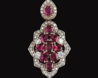 A Pink Tourmaline and Diamond Pendant 