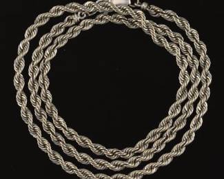 Classical Platinum and Gold Large Rope Chain Necklace 