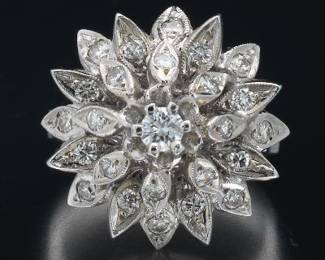 Ladies Gold and Diamond Princess Ring 