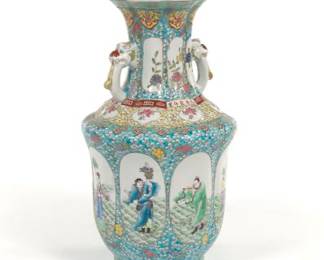 Chinese Porcelain Vase with Eight Immortals, Apocryphal Kangxi Marks