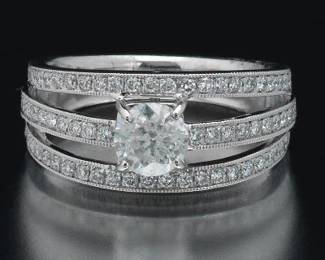 Ladies 0.73 Carat Diamond Center Ring 