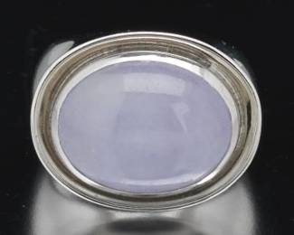 Ladies 18k Gold and Lavender Jadeite Ring 