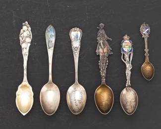 A Collection of Six Souvenir Spoons 