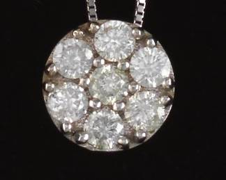 Ladies Gold and Diamond Slider on Chain 