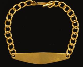 High Carat Gold Name Plate Bracelet 