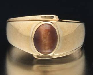 Gentlemans Gold and Tigers Eye Ring 