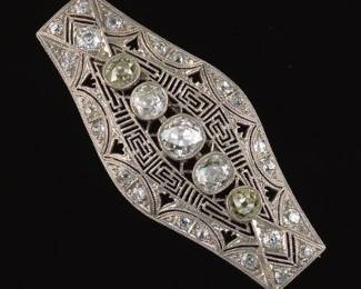 Art Deco Diamond and Platinum Brooch 