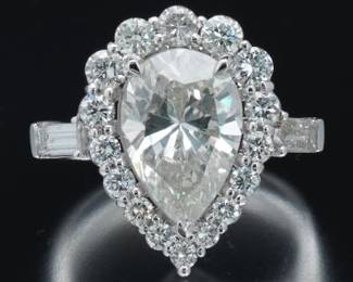 Ladies 5.03 Carat Pear Diamond Ring 