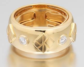 Kat Florence 18k Yellow Gold and Diamond Ring 