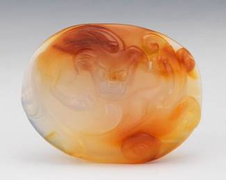Chinese Carved Fire Agate Dragon