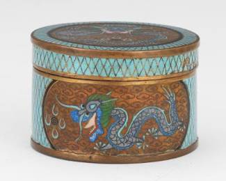 Chinese Antique Patinated Bronze Copper Alloy Dragon Box, Late Qing 