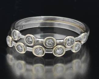 A Pair of Gold and Diamond Bands 