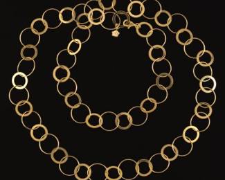 Ladies Gold Circle Necklace 