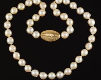 Baroque Pearl, Gold and Diamond Necklace 