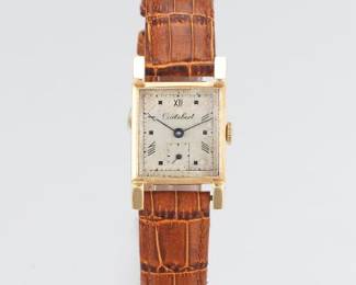 Cortebert Scarse Caliber 657 14K Tank Wristwatch