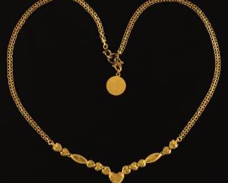 Ladies High Carat Gold Diamond Cut Design Necklace 