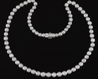 Ladies 21.31 Carat Diamond Bezel Necklace 