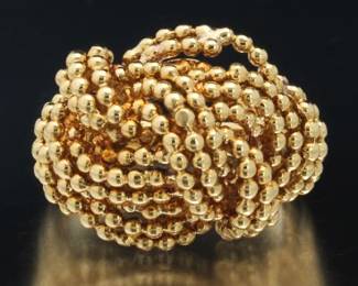 Ladies Gold Love Knot Fashion Ring 