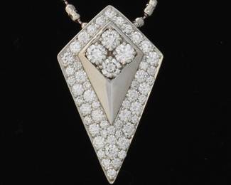 Kat Florence 18k White Gold Kite Shape Necklace 