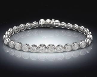 Ladies Diamond 9.54 Carat Tennis Bracelet 