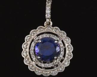 Ladies Diamond and Tanzanite Pendant 