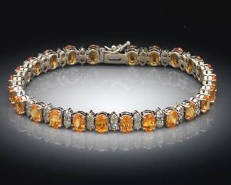 Ladies Citrine and Diamond Bracelet 