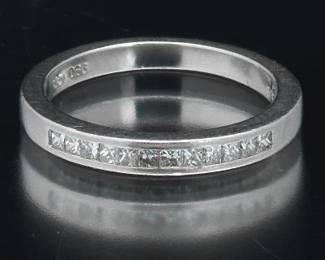 Ladies Art Deco Platinum and Diamond Band 