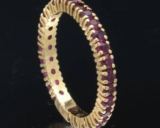 Ladies Gold and Ruby Eternity Band 