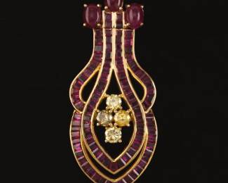 Impressive Ruby and Diamond Pendant 