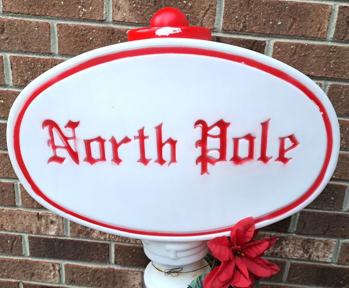 45" TALL BLOW MOLD NORTH POLE CHRISTMAS