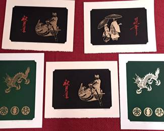 ASIAN SIGNED PRINTS LOT