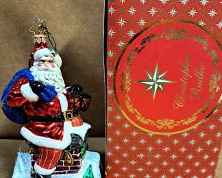 RADKO LARGE SANTA CHRISTMAS ORNAMENT