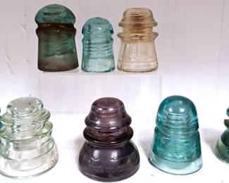 GLASS INSULATORS LOT